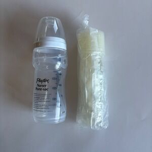 Playtex Nurser Baby Bottle with Drop-Ins Liners 8oz 250mL Clear White 15ct Liner